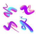 Set of multicolored gradient blending shape. Colorful fluid shapes. Set of isolated design elements
